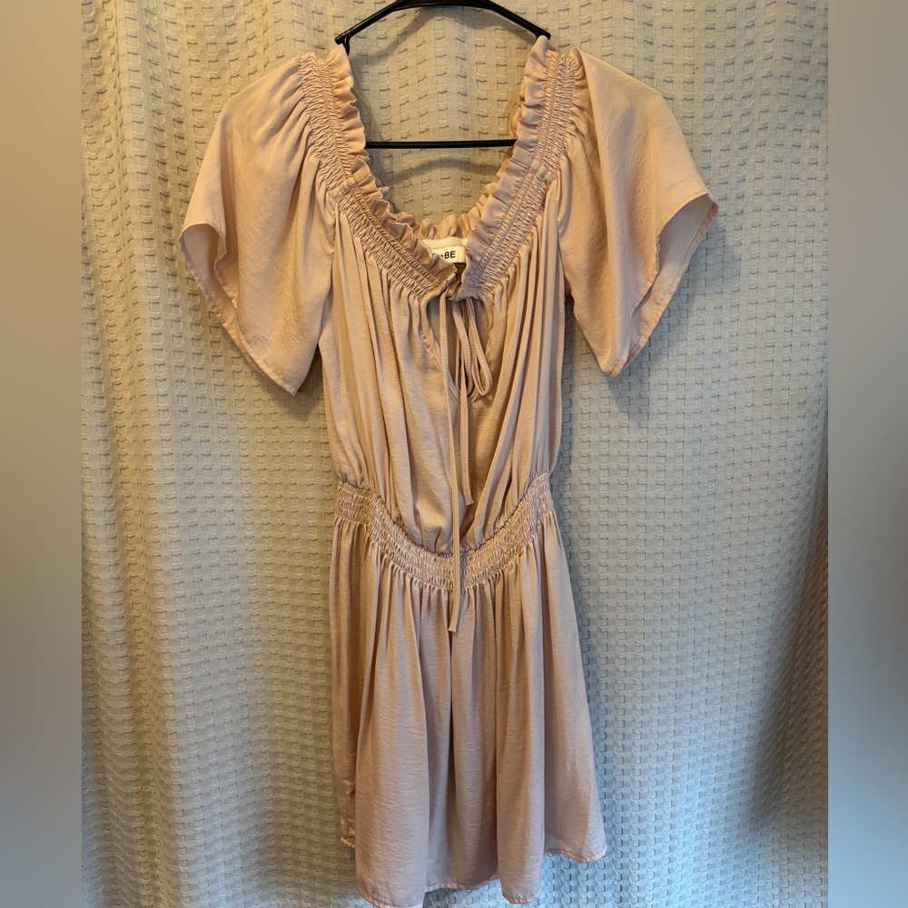 DO+BE blush Mini Dress with Ruched Neckline